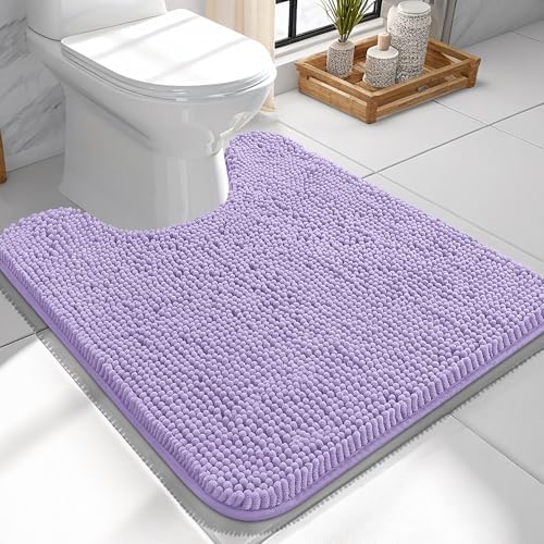 OLANLY Toilet Rugs U-Shaped 24x24, Soft Absorbent Chenille Contour Rugs