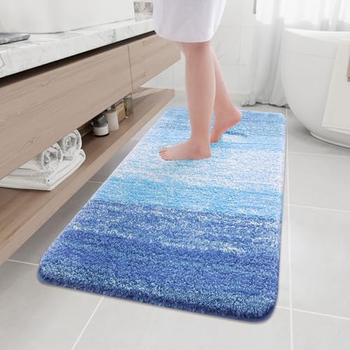 Arotive Microfiber Bathroom Rugs, Shaggy Soft Absorbent Bath Rug, 54x24