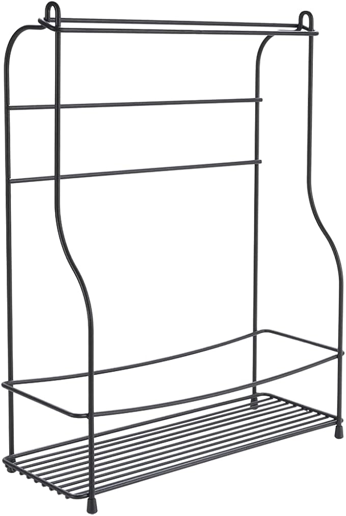 Metaltex Spice Holder, Bottles and Kitchen Paper Roll, Black, 33 x 12 x 42 cm