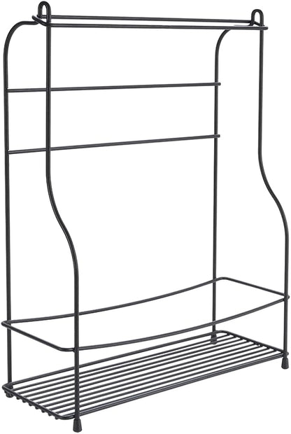 Metaltex Spice Holder, Bottles and Kitchen Paper Roll, Black, 33 x 12 x 42 cm