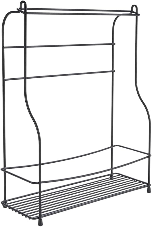 Metaltex Spice Holder, Bottles and Kitchen Paper Roll, Black, 33 x 12 x 42 cm