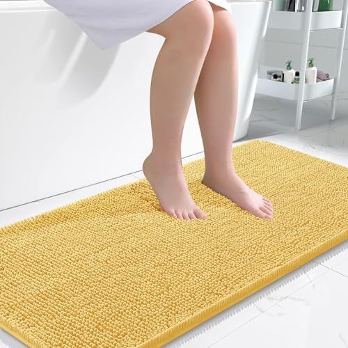 OLANLY Bathroom Runner Rugs 45x27, Extra Soft Absorbent Chenille Bath Rugs