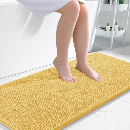 OLANLY Bathroom Runner Rugs 45x27, Extra Soft Absorbent Chenille Bath Rugs