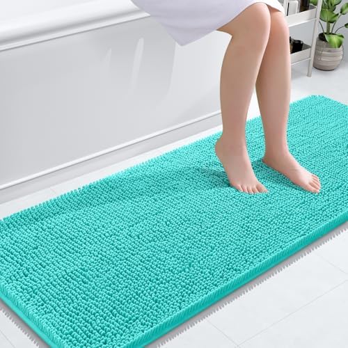 OLANLY Bathroom Runner Rugs 59x24, Extra Soft Absorbent Chenille Bath Rugs