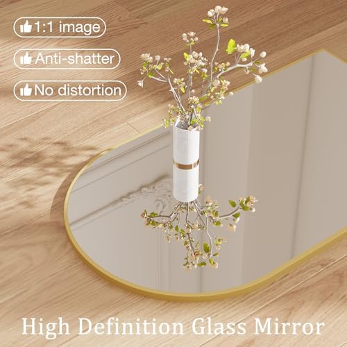 NEWBULIG 26"X38" Arched Bathroom Mirror for Over Sink, Wall Vanity Mirror