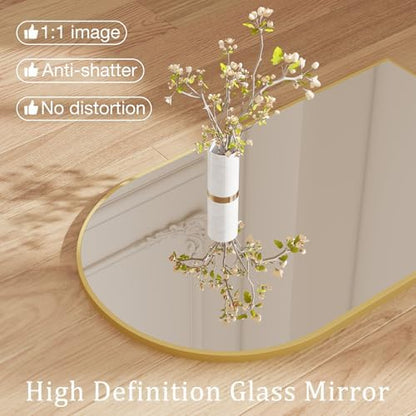 NEWBULIG 26"X38" Arched Bathroom Mirror for Over Sink, Wall Vanity Mirror