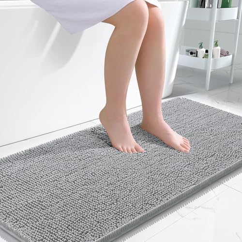 OLANLY Bathroom Runner Rugs 47x24, Extra Soft Absorbent Chenille Bath Rugs