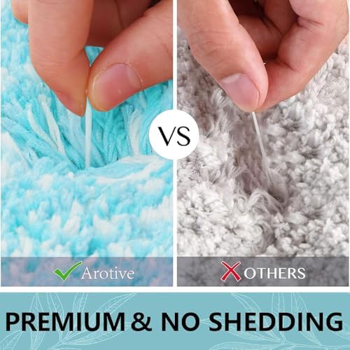 Arotive Microfiber Bathroom Rugs, Shaggy Soft Absorbent Bath Rug, 24x16