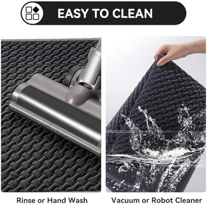 YDKGL Bathroom Runner Non Slip, Extra Soft Absorbent Quick Dry Bath Mats, Foam Weave Texture Thin Bath Rugs Washable with Rubber Backing, 20" x 59“