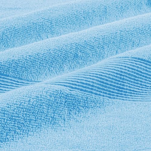 Belizzi Home 4 Pack Bath Towel Set 27x54, 100% Ring Spun Cotton, Ultra Soft Highly Absorbent Machine Washable Hotel Spa Quality Bath Towels for Bathroom, 4 Bath Towels - Light Blue