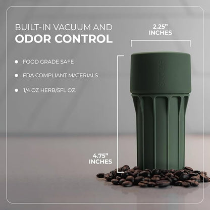 Staze Air Tight Smell Proof Container (148ml) – Vacuum Seal Jar - Waterproof Food Storage Canister, Portable Small Smell Proof Jar for Coffee, Herb, Spice & Gummies - (MIDNIGHT TRIO)