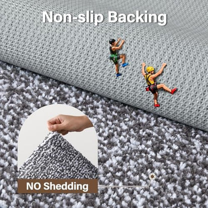 60x24 Long Bathroom Rugs Non Slip Washable, Soft Absorbent Bath Mat Grey
