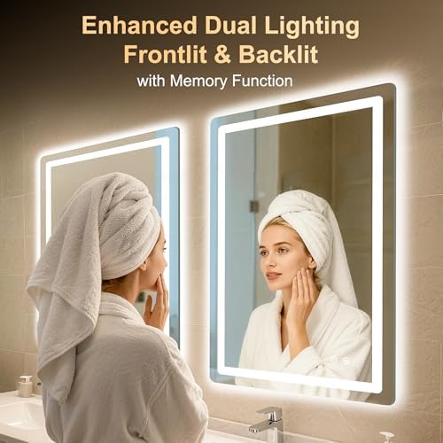 LED Bathroom Mirror, 24"x36" Bathroom Vanity Mirror with Lights