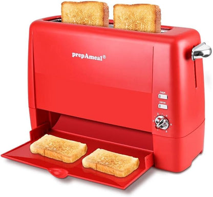 Long Slot Toaster 2 Slice Toaster with 6 Shade Settings, Bagel/Cancel, Extra Wide Slots, Removable Crumb Tray, for Bagels, Waffles, Breads, Puff Pastry, Snacks (2-Slice, Red)
