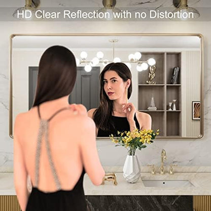LOAAO 50"X30" Gold Bathroom Mirror