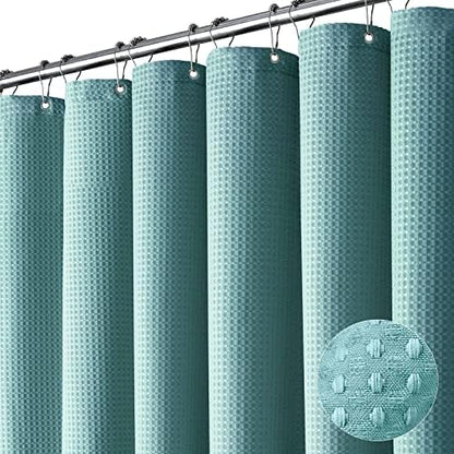 Dynamene Extra Wide Waffle Shower Curtain 256 GSM 108"x72" Teal/Turquoise