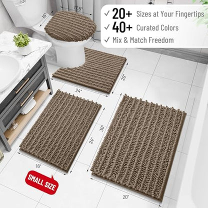 Arotive Bathroom Rugs Mat 30x17, Soft Absorbent Chenille Shaggy Bath Mat