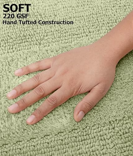 COTTON CRAFT Bath Rugs - 2 Pack Large 20x30 Soft Plush Bath Mats - Sage