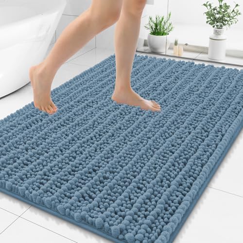 Smiry Bathroom Rugs 44X32, Extra Soft Rubber Backing Chenille Bath Mats