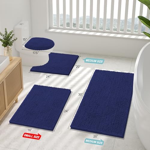 Smiry Bathroom Rugs 36X24, Luxury Chenille Extra Soft Absorbent Bath Mat