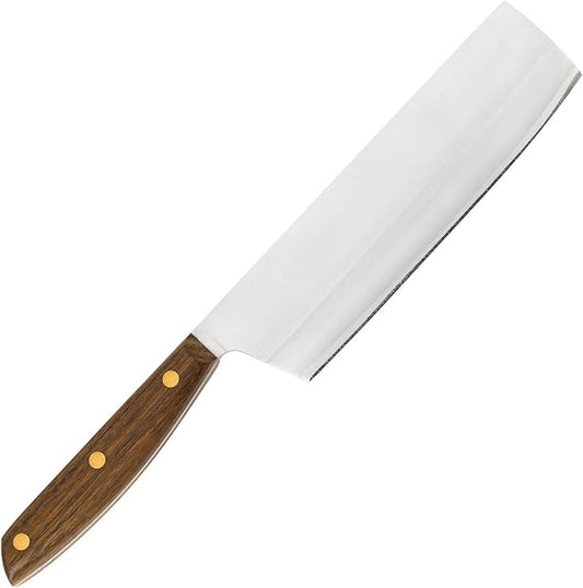Arcos Usuaba Knife 7 Inch Stainless Steel. Japanese Kitchen Knife for Fish, Meat and Vegetables. Ovengkol Wood Handle 100% natural FSC and 175mm Blade. Series Nordika. Color Brown.