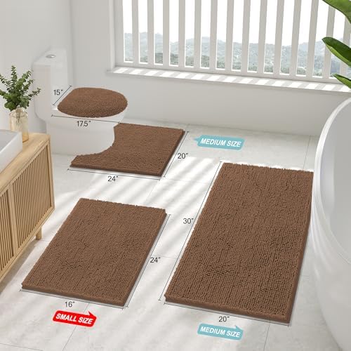 Smiry Bathroom Rugs 30X20, Luxury Chenille Extra Soft Absorbent Bath Mat