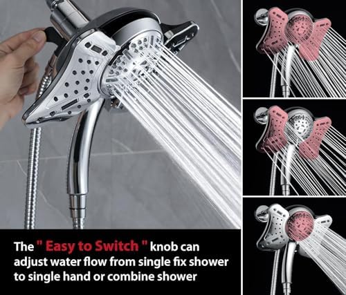 GRICH Shower Head with Handheld Spray - Dual High Pressure Showerhead