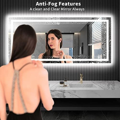 LOAAO 72"X32" LED Bathroom Mirror with Lights, UL Listed