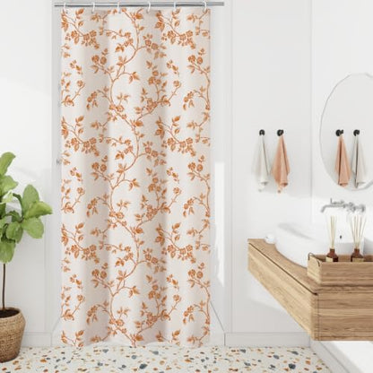 MitoVilla Small Stall Cotton Floral Shower Curtain for Bathroom,36 x 72