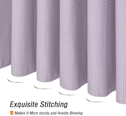 Gibelle Lavender Cloth-Textured Shower Curtain, Hotel Style, 72 X 72