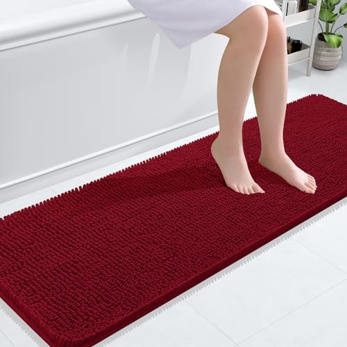OLANLY Bathroom Runner Rugs 59x20, Extra Soft Absorbent Chenille Bath Rugs