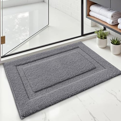 LUMI Ultra Soft Bathroom Rugs Absorbent, Non Slip Bath Mat 24x36, Dark Grey