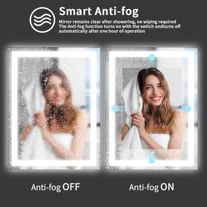 Koonmi 32x24 LED Bathroom Mirror, Shatterproof Mirror with Light