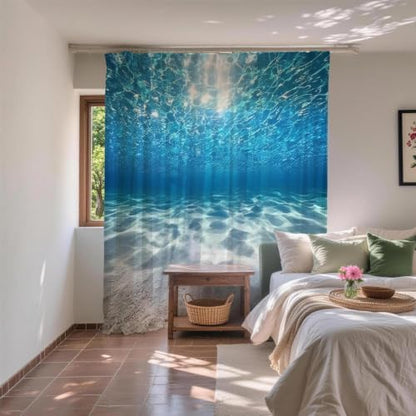 Modern Ocean Nautical Shower Curtain Summer Luxury Tropical Funky Nature