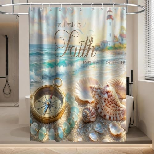 Luxury Aesthetic Ocean Shower Curtain Beach Nautical Funky Inspirational