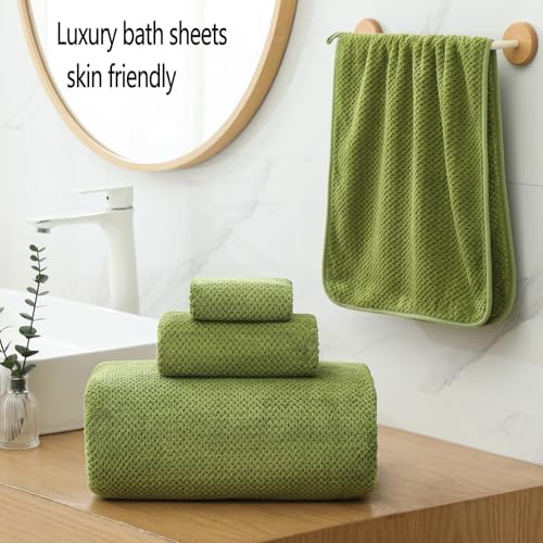 YTYC 39x78 Bath Sheets Set,Towels for Bathroom,Sage Green,6-Pieces