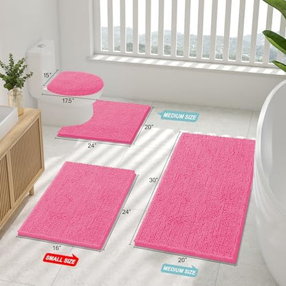 Smiry Bathroom Rugs 47X20, Luxury Chenille Extra Soft Absorbent Bath Mat