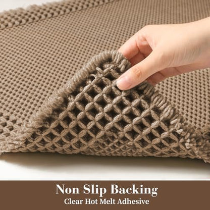 RESARE Waffle Bath Mat for Bathroom, Non Slip Bathroom Rugs 18"x30" Brown