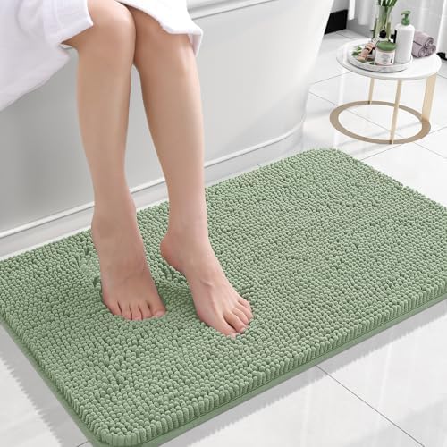OLANLY Small Bathroom Rugs 24x16, Extra Soft Absorbent Chenille Bath Rugs