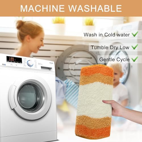 HAOCOO Large Bathroom Rugs Runner, 24x59 Inch Irregular Shape Non Slip Shower Rugs, Microfiber Absorbent Washable Shower Mat for Bathroom Floor Sink Tub Bedside