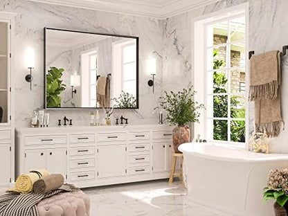 Keonjinn 40x30 Inch Black Bathroom Mirror for Over Sink, Rectangular