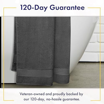 Alusa Home 100% Organic Luxury Bath Sheets - GOTS Certified - Extra Large 35x70 Inches (Pack of 2) Zero-Twist, Long-Staple Cotton Bath Sheet Set (Granite Grey)