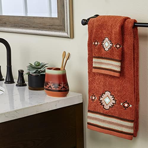 SKL Home Southwest Sunset Bath Towel, 100% Cotton, Embroidered, Rust