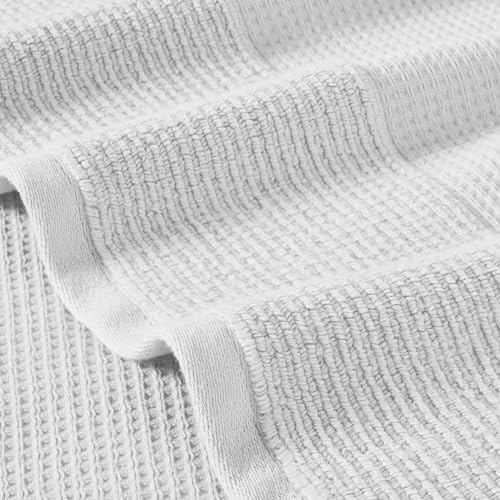 Modern Threads Waffle-Rib 6-Piece Towel Set – Premium Cotton Bath Towels, Ultra-Absorbent & Soft, Elegant Waffle Texture for Bathroom & Spa, White