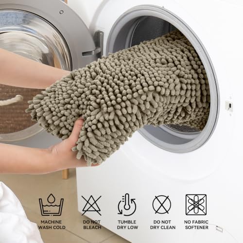 Bcoimo Bath Rug Mat,48x30 High Absorbent Latte Long Bathroom Runner Rugs