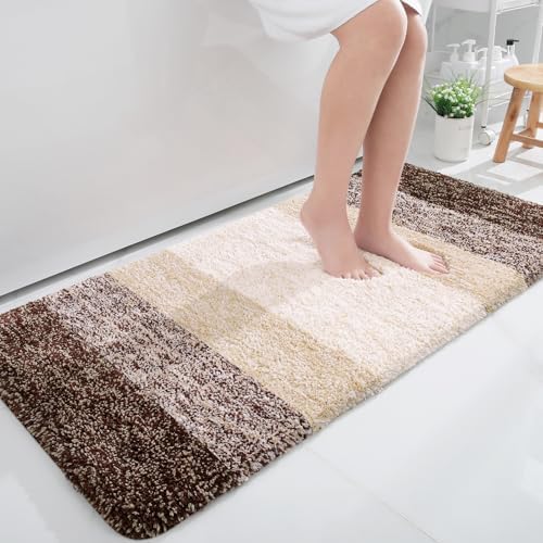OLANLY Bathroom Runner Rug 45x27, Extra Soft Absorbent Microfiber Bath Rugs