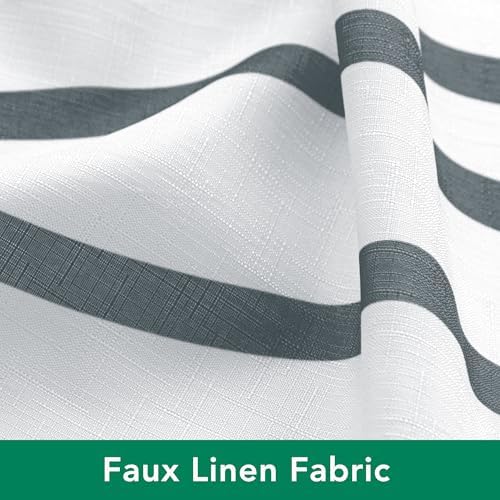 Fabric Modern Extra Long Shower Curtains for Bathroom-Dark Grey and White