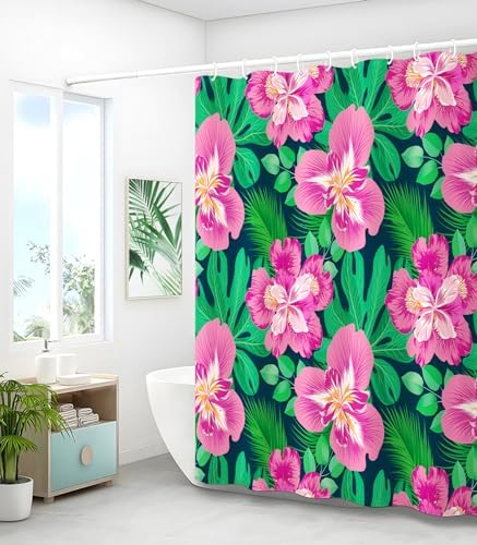Bathroom Shower Curtain Cute Cortinas para Baño 72 x 72, Tropical