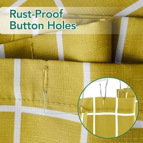 Fabric Farmhouse Shower Curtain-Extra Long Shower Curtains Bathroom Gold