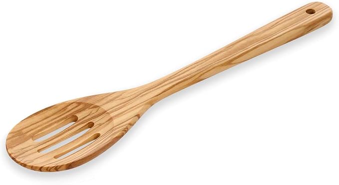 Fantes Italian Olivewood Slotted Cooking Spoon, 12-Inch, The Italian Market Original since 1906